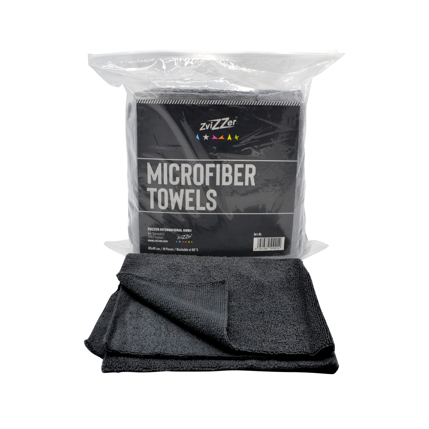 Zvizzer utility microfibre cloth - black - pack of 10