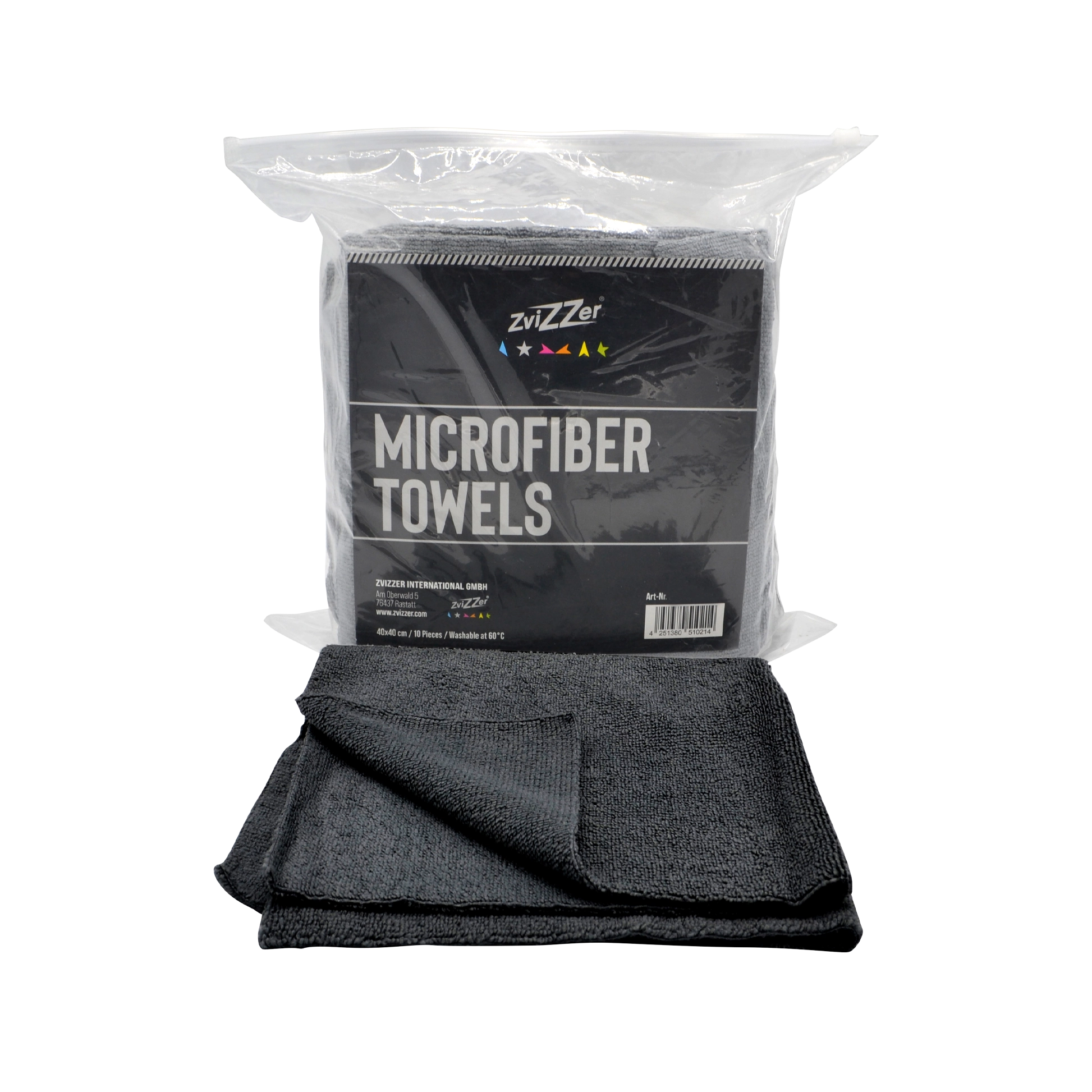 Zvizzer utility microfibre cloth - black - pack of 10