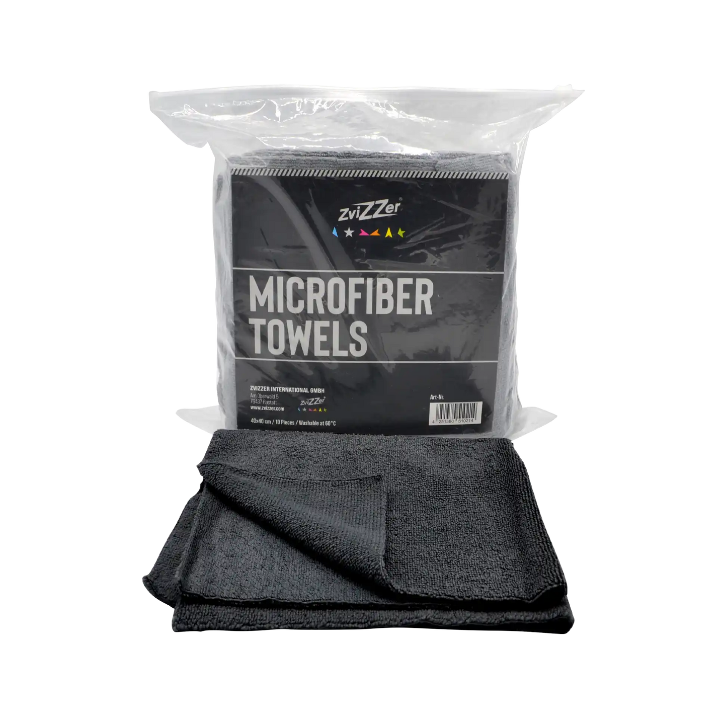 Zvizzer utility microfibre cloth - black - pack of 10