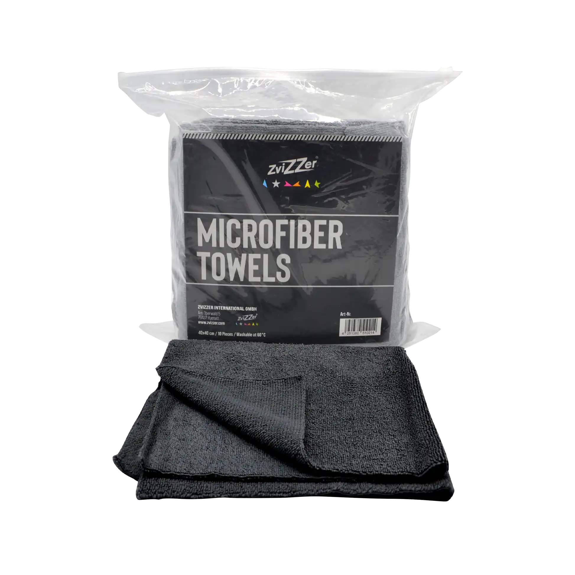 Zvizzer utility microfibre cloth - black - pack of 10
