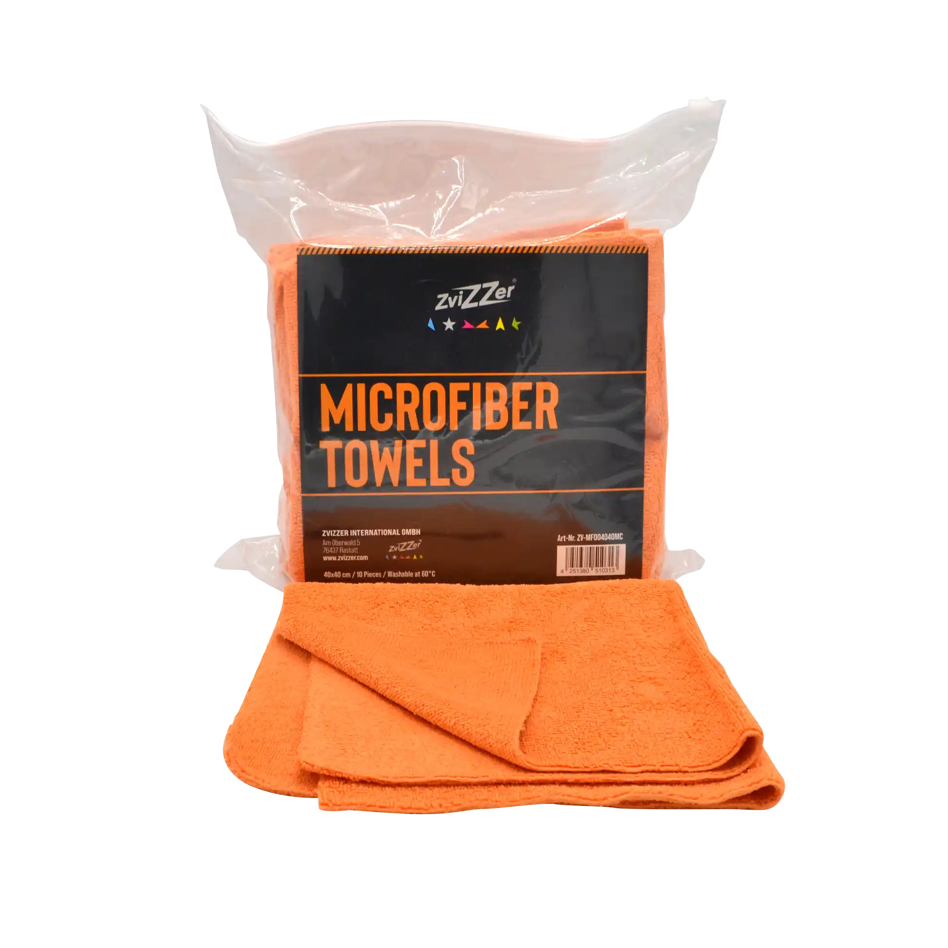 Zvizzer Medium Cut microfibre cloth - orange - pack of 10