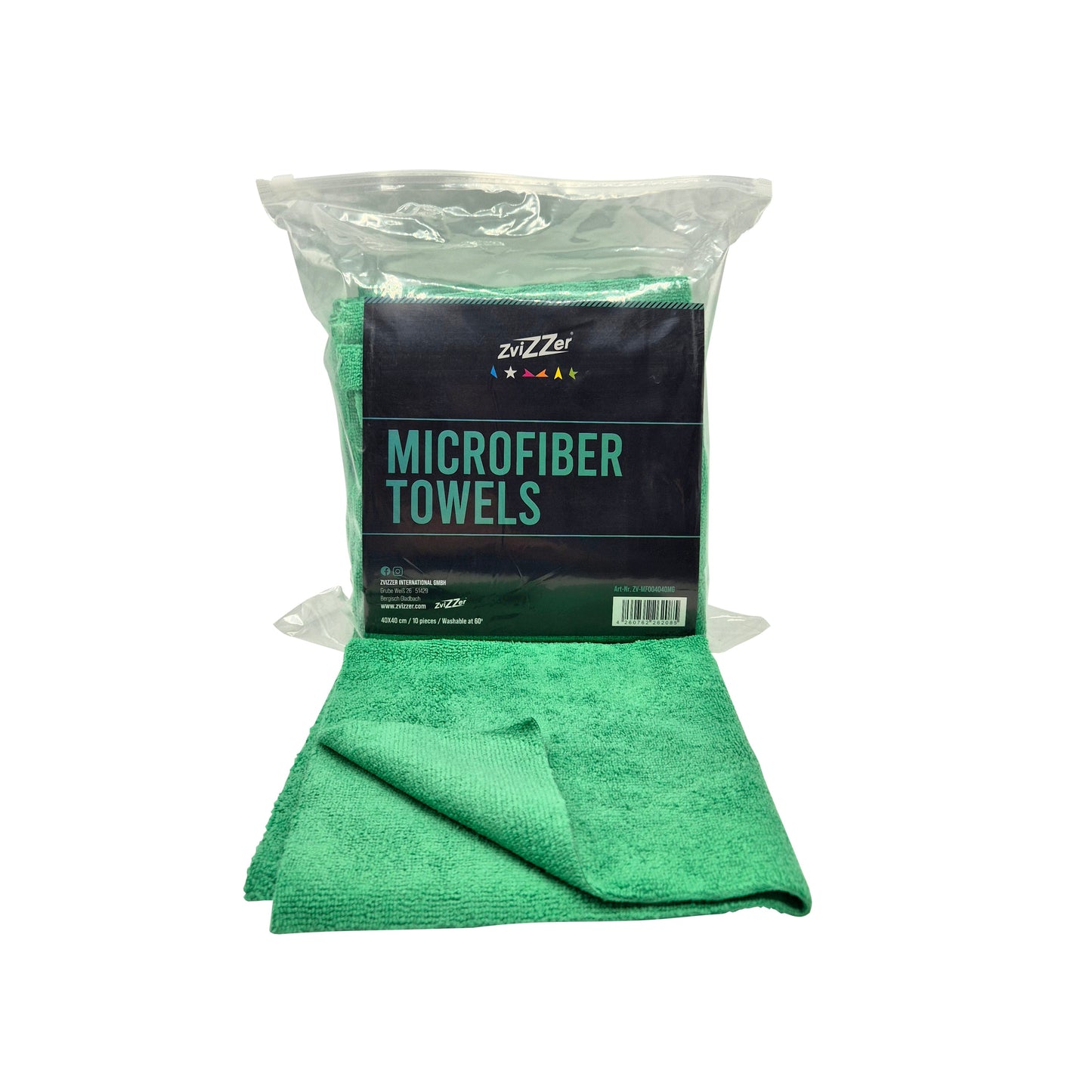 Zvizzer Microfibre Cloth 40X40cm/300 GSM - 10pcs - Black