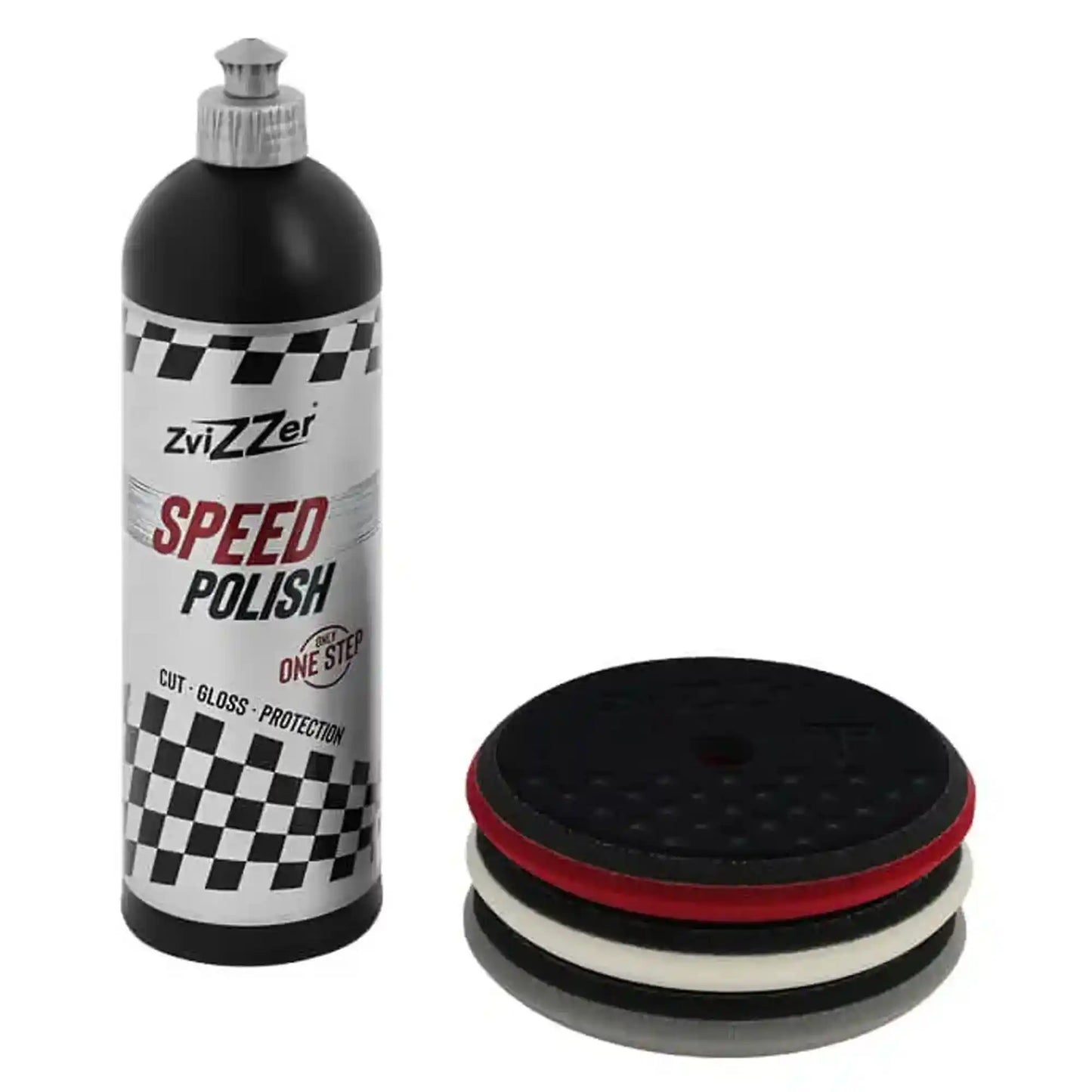 Zvizzer Speed Polish 750ml with Grey, White and Bordeaux 145mm UFO Thermo pads

