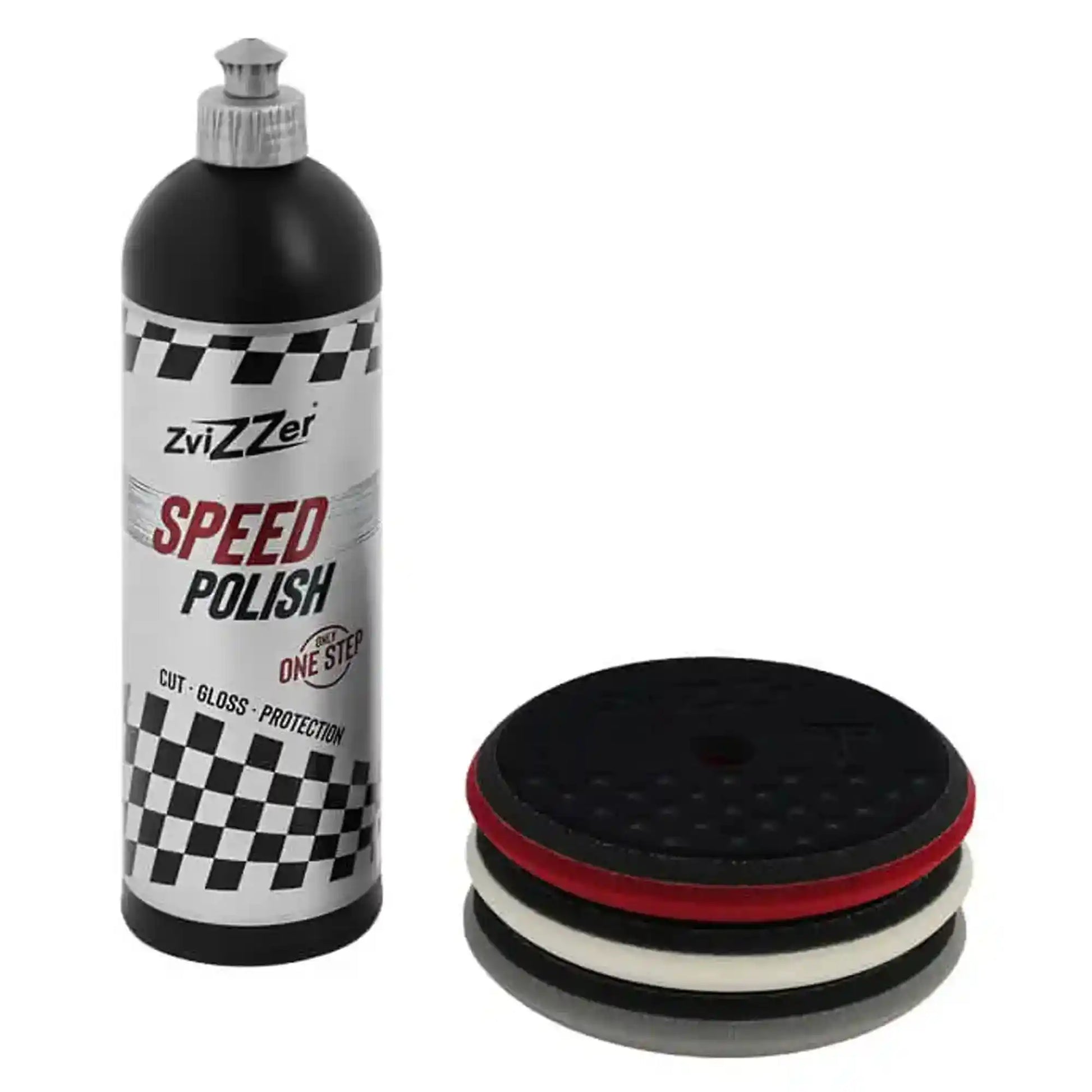 Zvizzer Speed Polish 750ml with Grey, White and Bordeaux 145mm UFO Thermo pads
