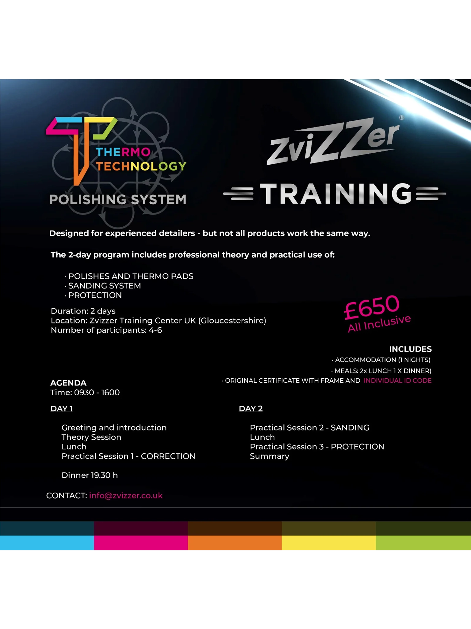 Zvizzer Detailing Training - Two Day Course - Body Shop
 Detailing - 28/29 Oct 25