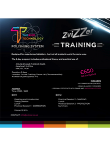 Zvizzer Detailing Training - Two Day Course - Body Shop
 Detailing - 28/29 Oct 25