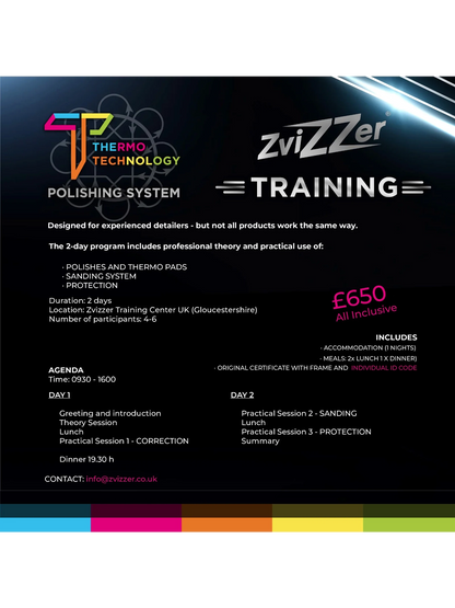 Zvizzer Detailing Training - Two Day Course - Body Shop
 Detailing - 28/29 Oct 25