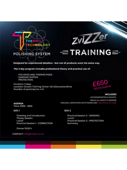 Zvizzer Detailing Training - Two Day Course - Body Shop
 Detailing - 28/29 Oct 25